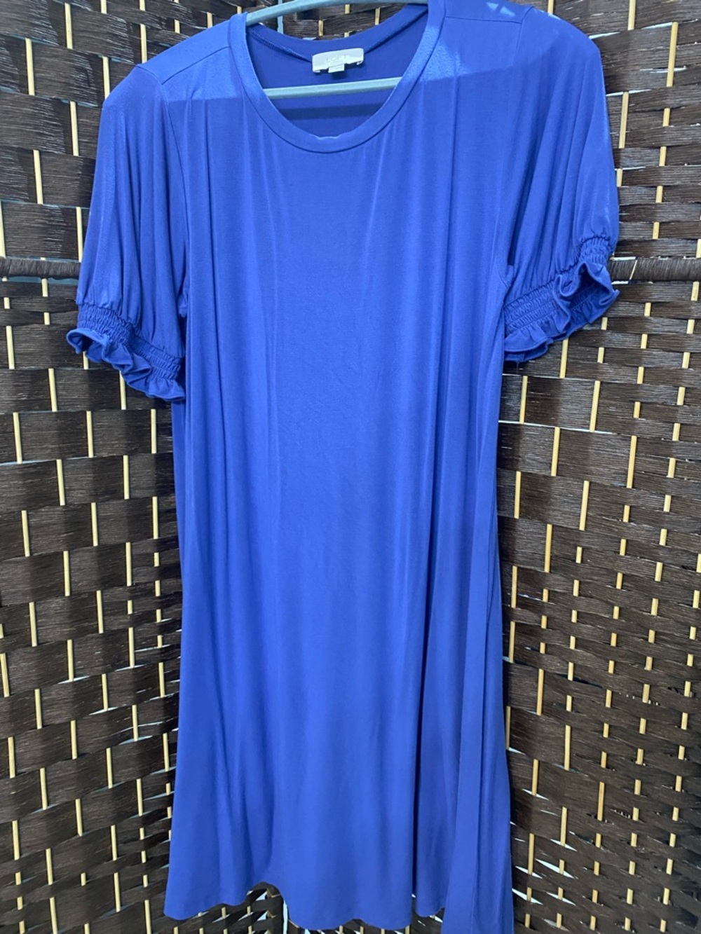 LOFT Royal Blue Mini Dress with Ruffled Short Sleeves